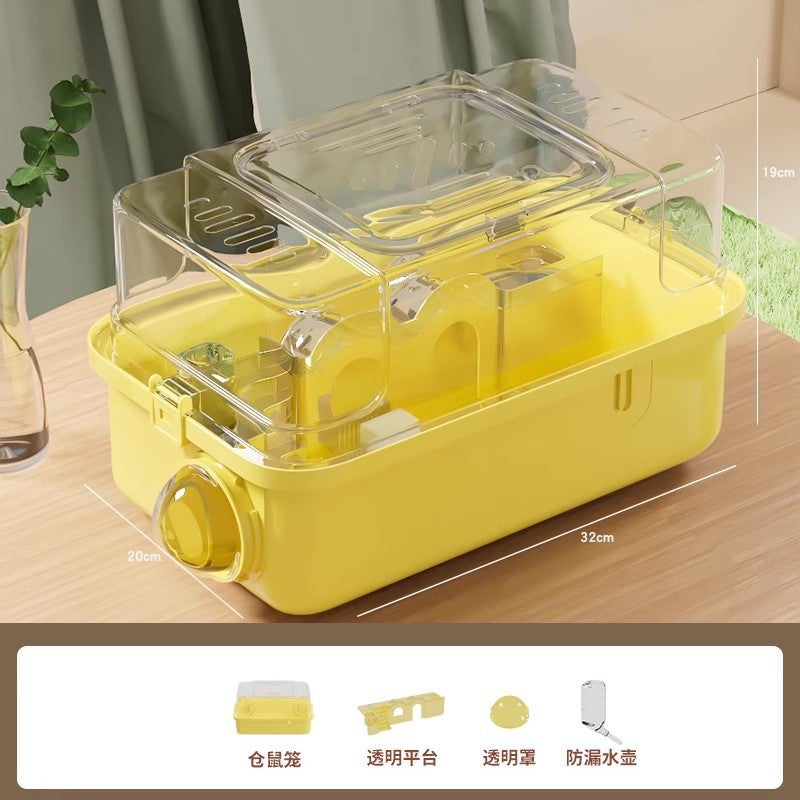Outgoing Portable Hamster Cage Panoramic Transparent Double Layer Luxury Golden Bear Cage Oversized Villa Hamster Cage - Image 2
